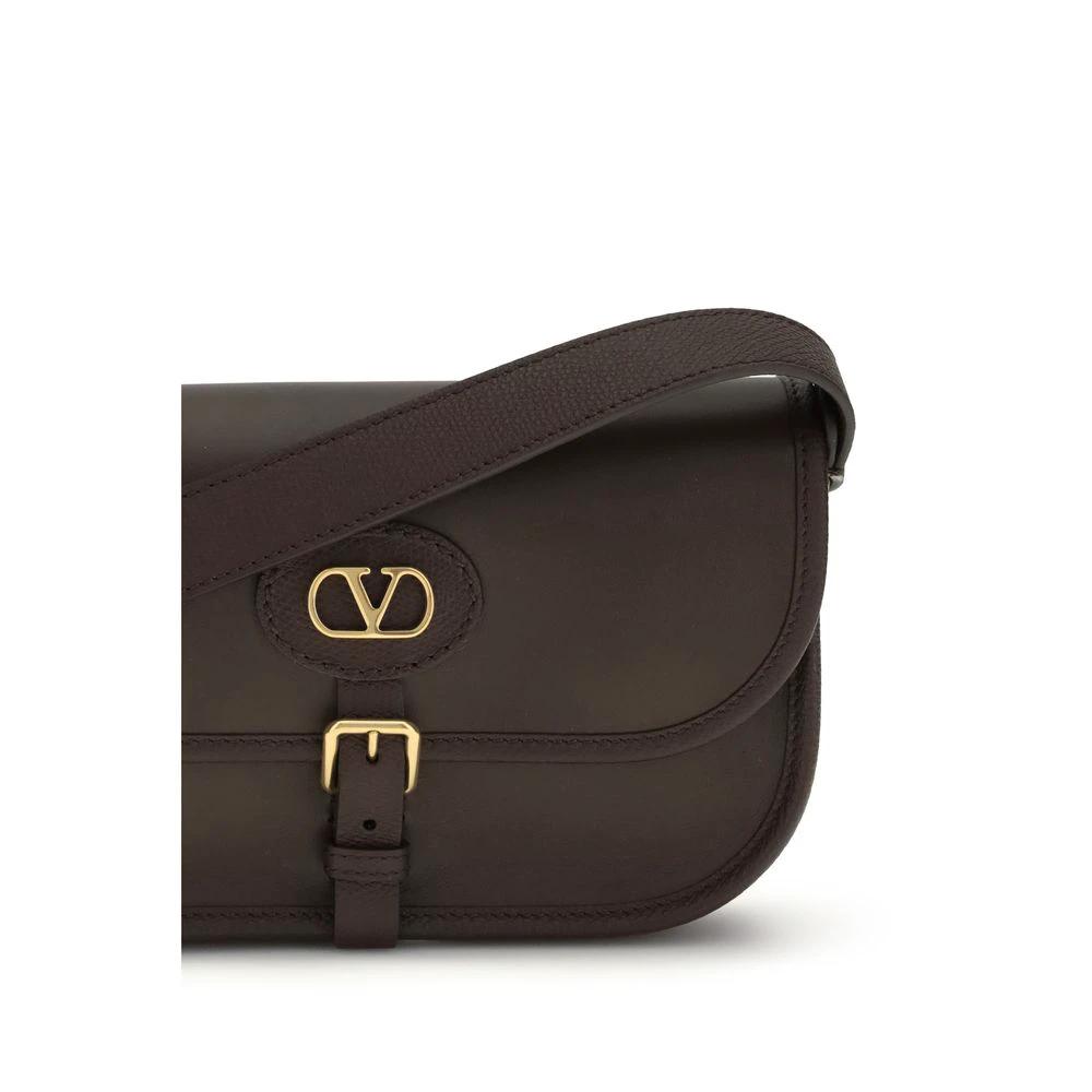 Valentino Garavani Braune Kalbsleder Bos Taurus Schultertasche by Valentino Garavani