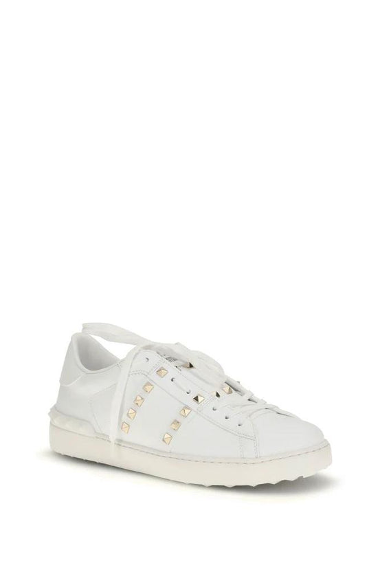 Valentino Garavani Weiße Bos Taurus Kalbsleder Low-Top-Sneaker by Valentino Garavani