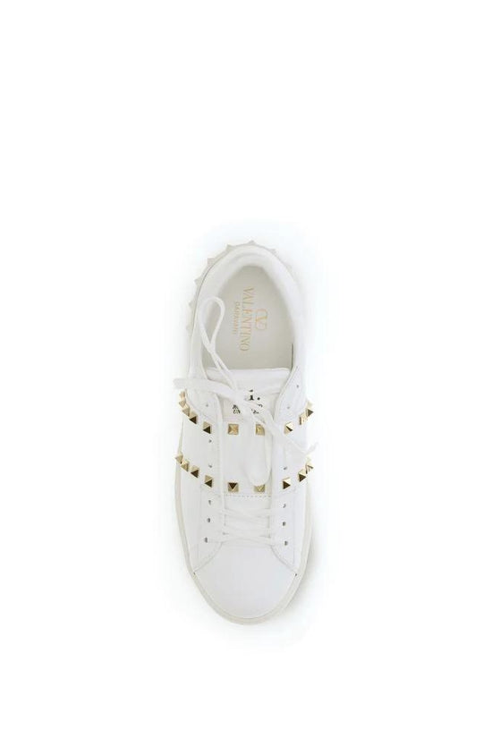 Valentino Garavani Weiße Bos Taurus Kalbsleder Low-Top-Sneaker by Valentino Garavani