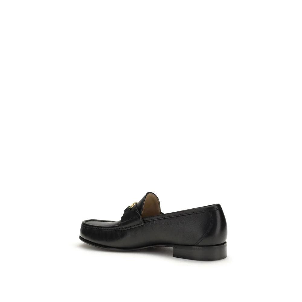 Valentino Garavani Schwarze Bos Taurus Kalbsleder Loafer zum Schlüpfen by Valentino Garavani