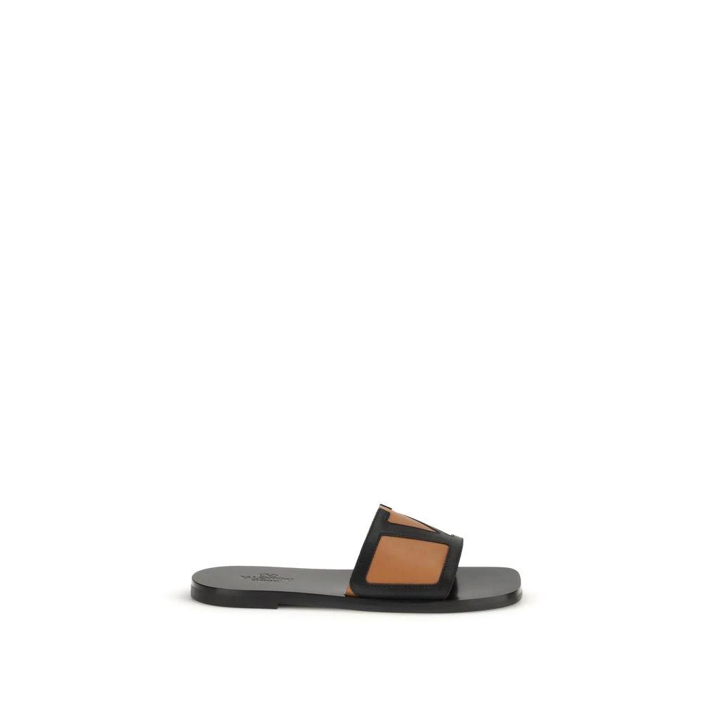 Valentino Garavani Schwarze Sandalen aus Ziegenleder by Valentino Garavani