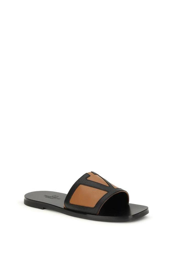 Valentino Garavani Schwarze Sandalen aus Ziegenleder by Valentino Garavani