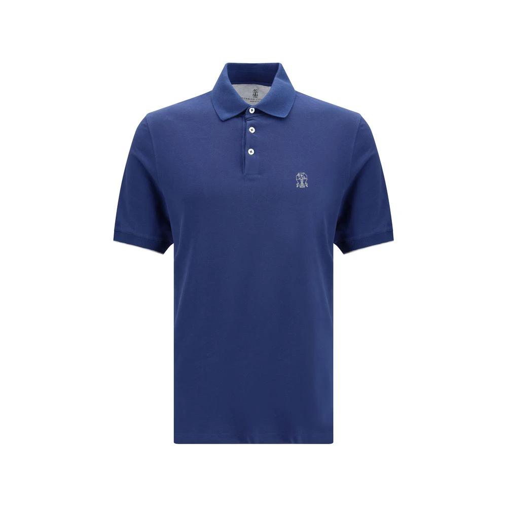 Brunello Cucinelli Cucinelli Blaues Baumwoll-Polohemd by Brunello Cucinelli Cucinelli