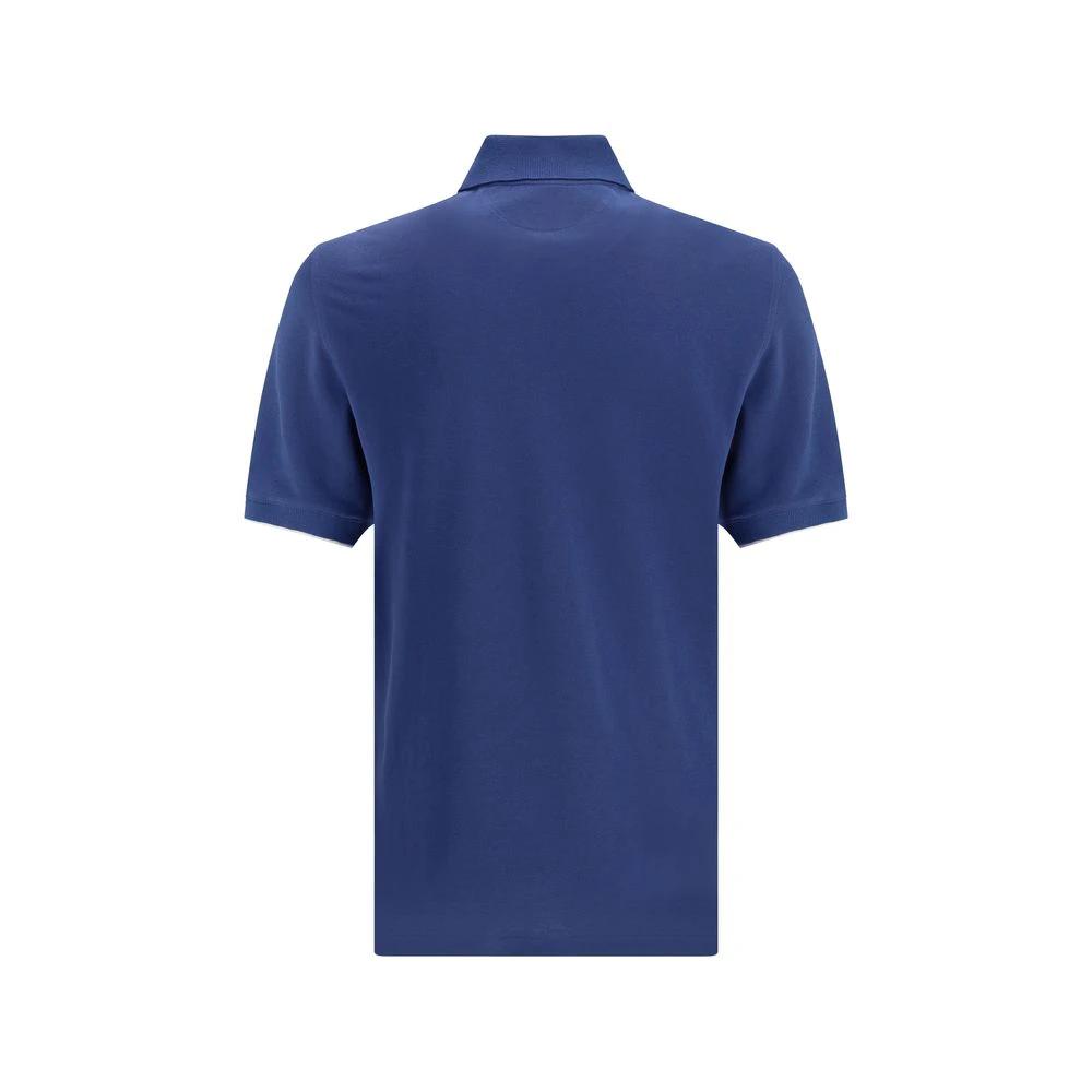 Brunello Cucinelli Blaues Baumwoll-Polohemd by Brunello Cucinelli