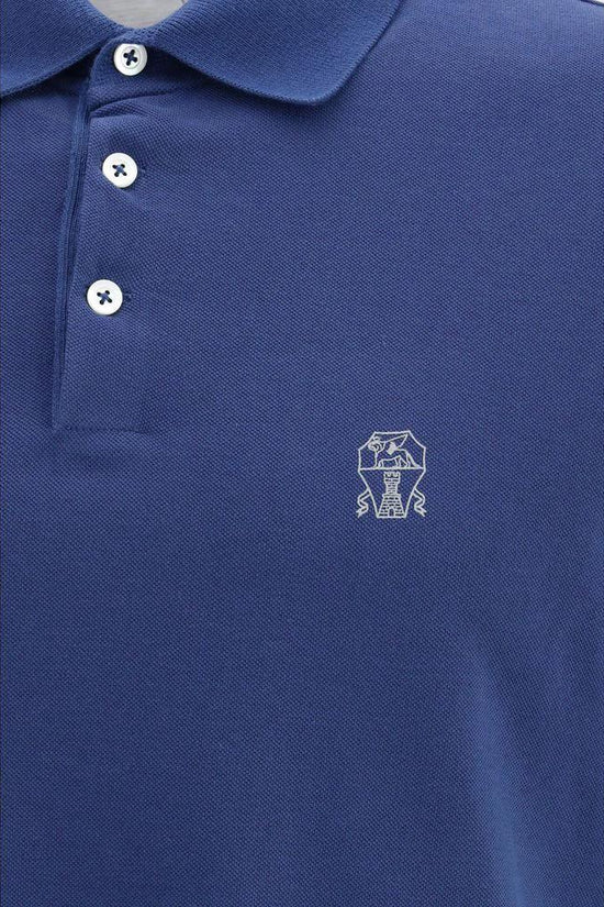 Brunello Cucinelli Blaues Baumwoll-Polohemd by Brunello Cucinelli