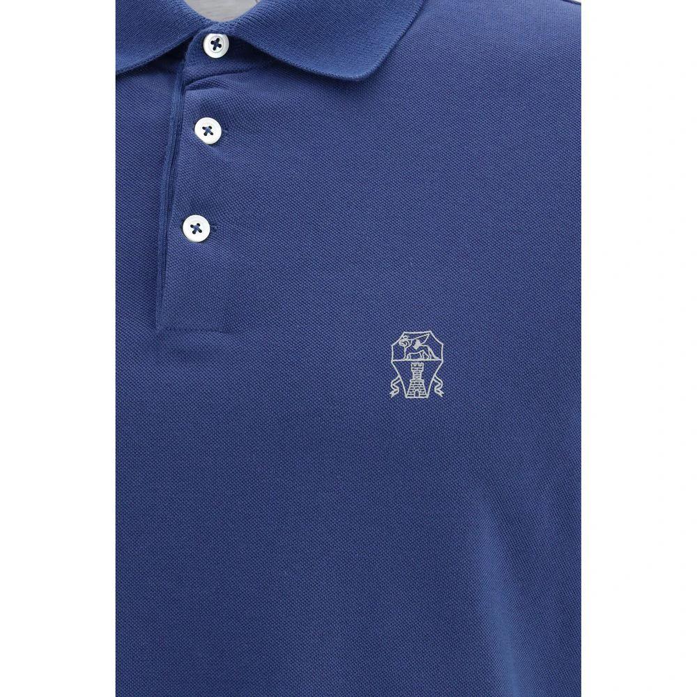 Brunello Cucinelli Blaues Baumwoll-Polohemd by Brunello Cucinelli