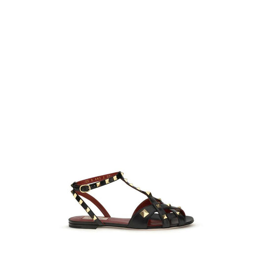 Valentino Garavani Schwarze Sandalen aus Ziegenleder by Valentino Garavani