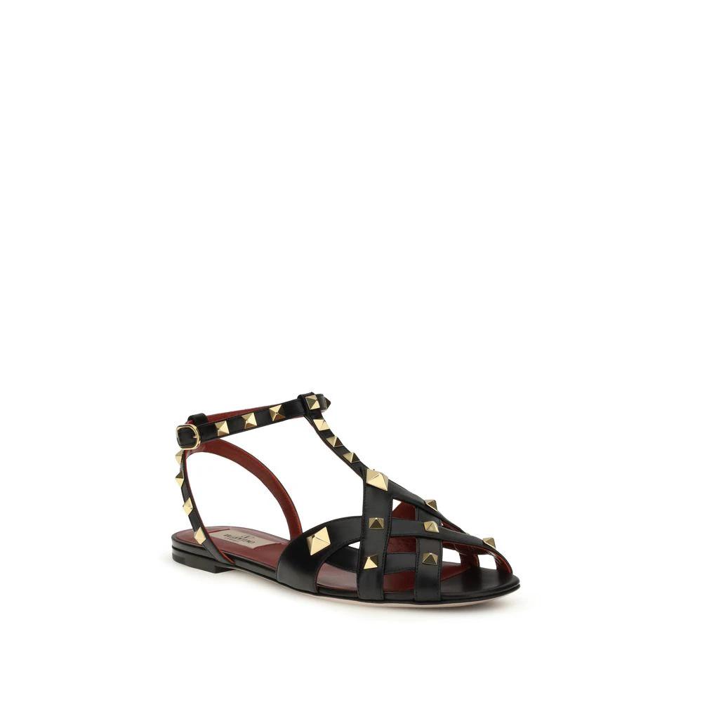 Valentino Garavani Schwarze Sandalen aus Ziegenleder by Valentino Garavani