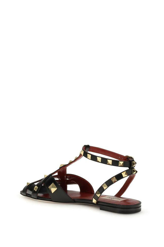 Valentino Garavani Schwarze Sandalen aus Ziegenleder by Valentino Garavani