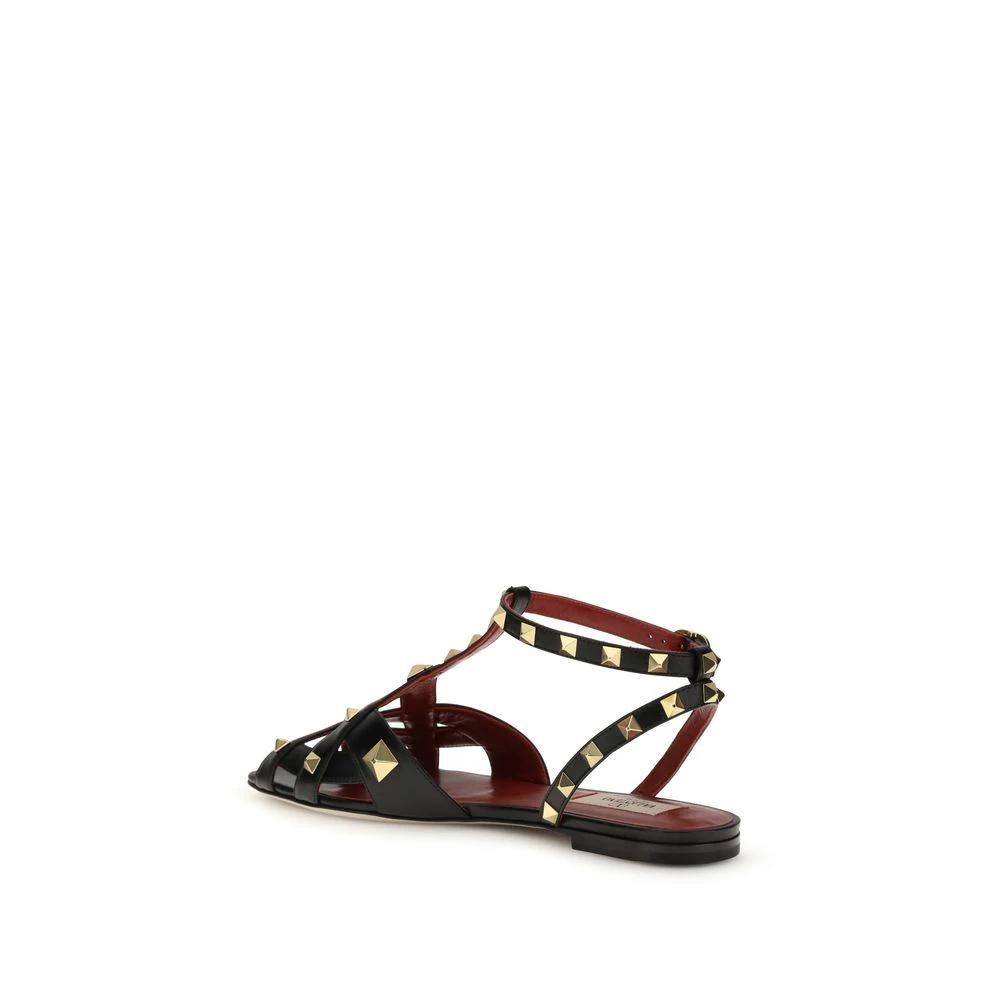 Valentino Garavani Schwarze Sandalen aus Ziegenleder by Valentino Garavani