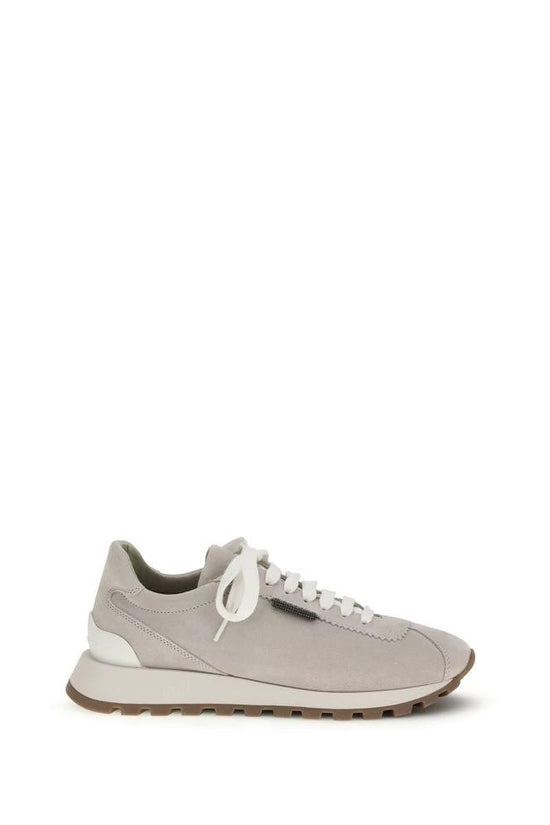 Brunello Cucinelli Cucinelli Graue Kalbsleder Bos Taurus Chunky Sneaker by Brunello Cucinelli Cucinelli