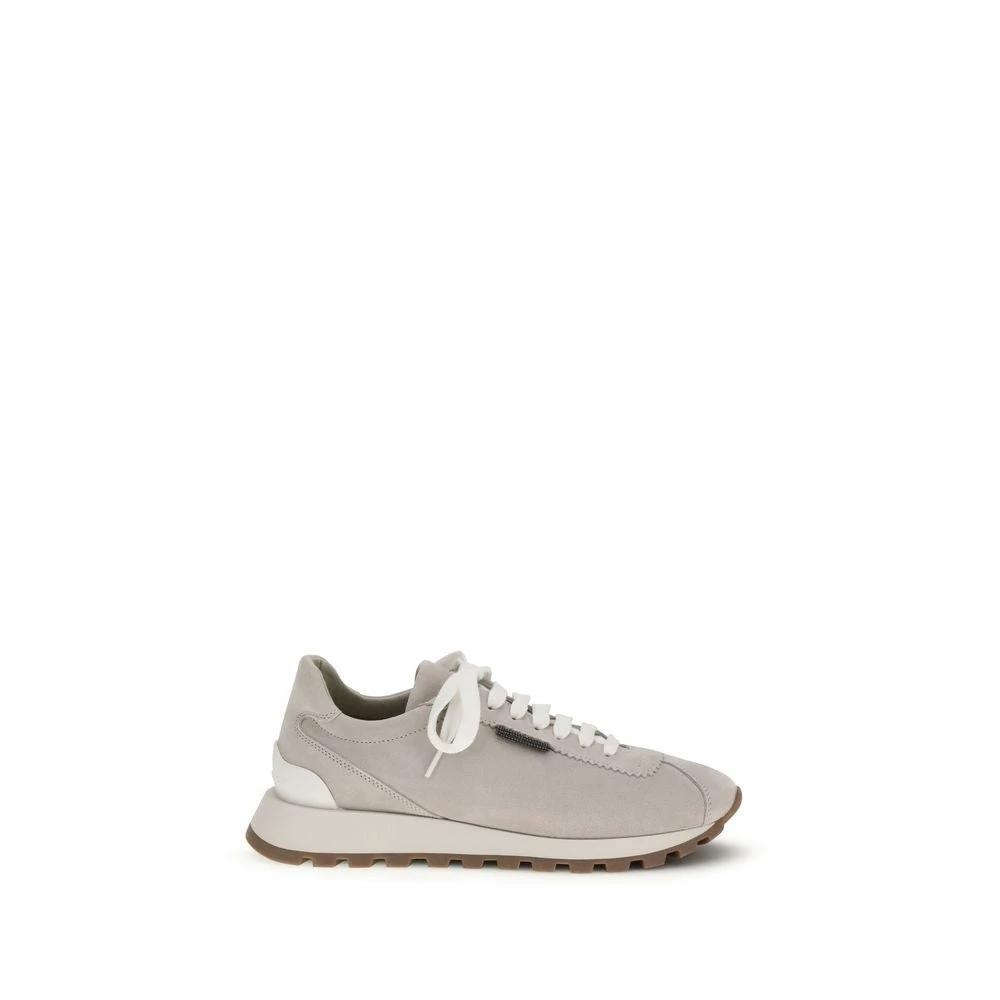 Brunello Cucinelli Cucinelli Graue Kalbsleder Bos Taurus Chunky Sneaker by Brunello Cucinelli Cucinelli