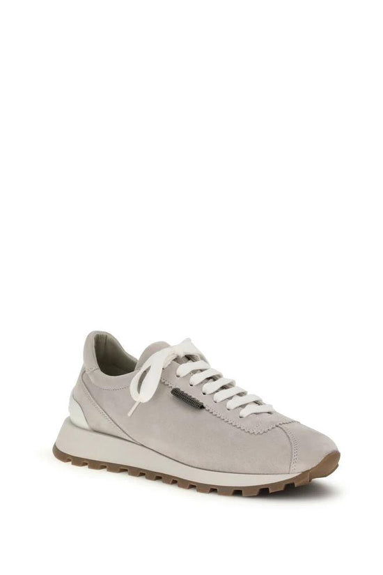 Brunello Cucinelli Graue Kalbsleder Bos Taurus Chunky Sneaker by Brunello Cucinelli