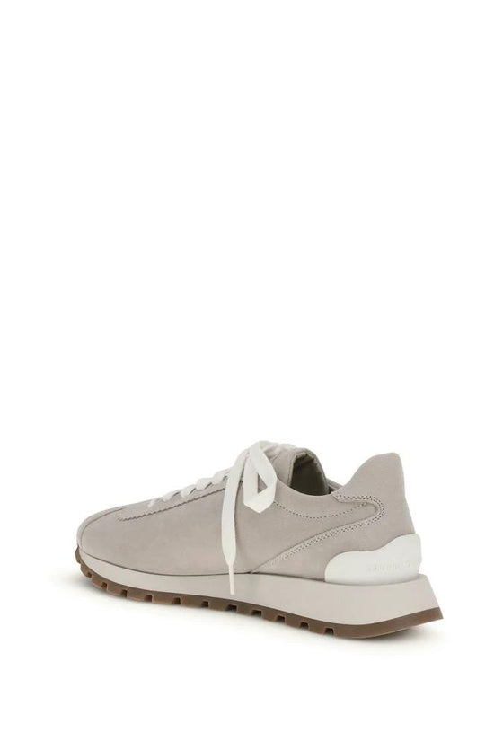 Brunello Cucinelli Graue Kalbsleder Bos Taurus Chunky Sneaker by Brunello Cucinelli