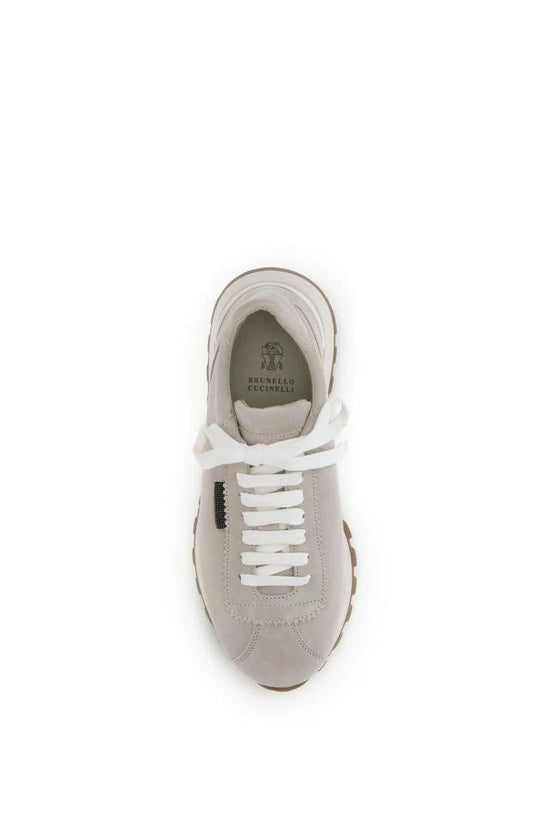 Brunello Cucinelli Graue Kalbsleder Bos Taurus Chunky Sneaker by Brunello Cucinelli