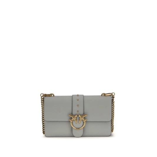 PINKO Graue Kalbsleder Bos Taurus Schultertasche by PINKO
