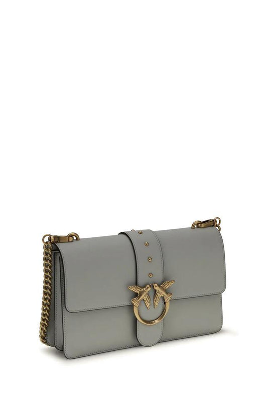 PINKO Graue Kalbsleder Bos Taurus Schultertasche by PINKO