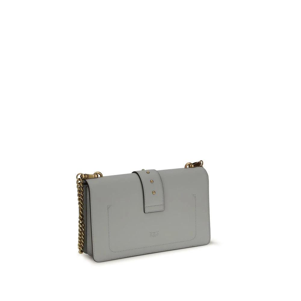 PINKO Graue Kalbsleder Bos Taurus Schultertasche by PINKO