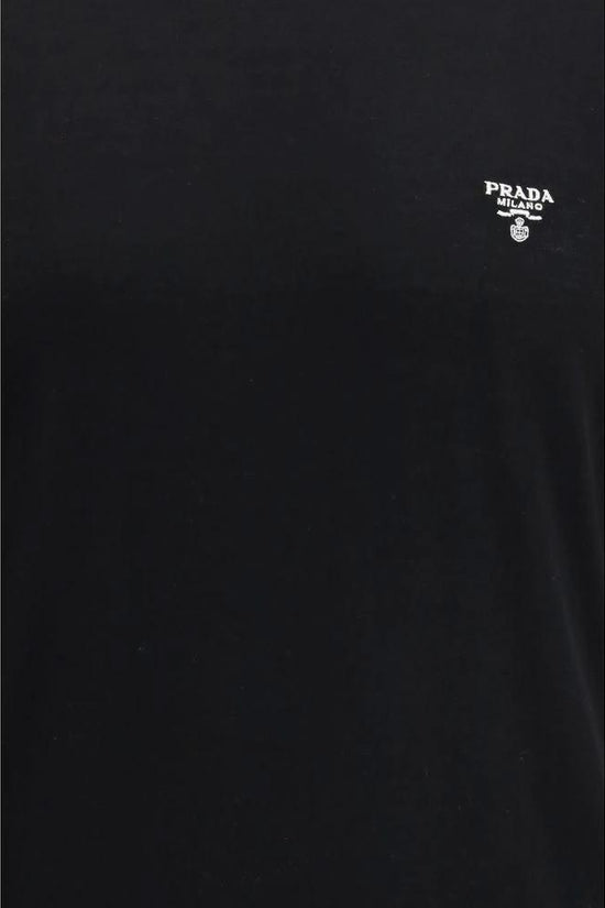 Prada Schwarzes T-Shirt aus Fleece-Wolle by Prada