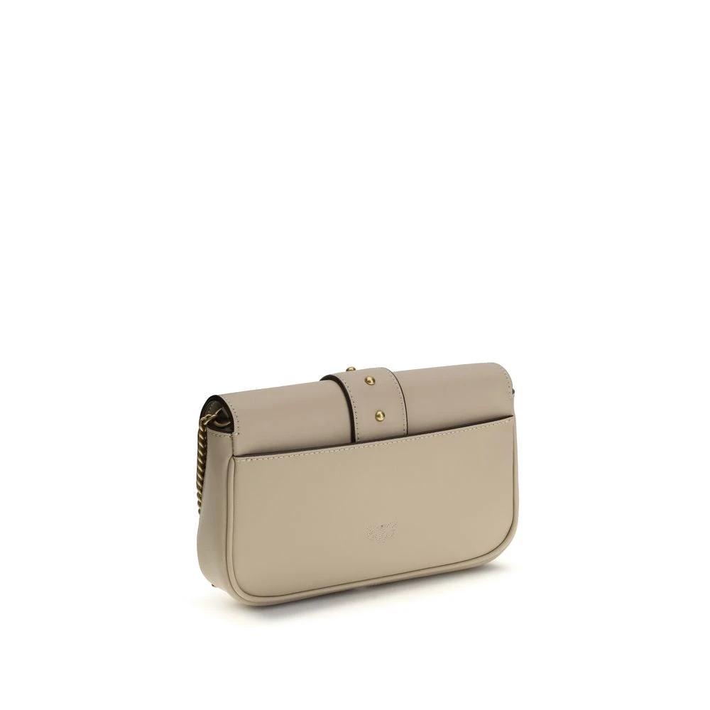 PINKO Beige Calf Leather Bos Taurus Schultertasche by PINKO