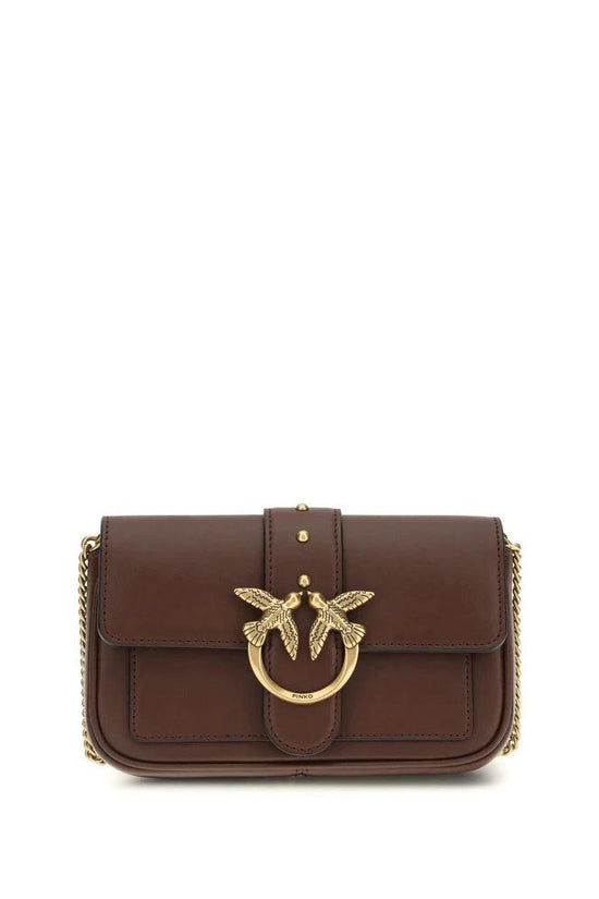 PINKO Braune Kalbsleder Bos Taurus Schultertasche by PINKO