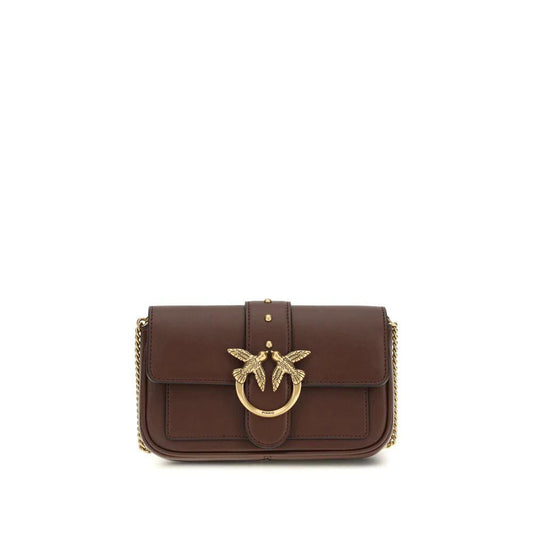 PINKO Braune Kalbsleder Bos Taurus Schultertasche by PINKO