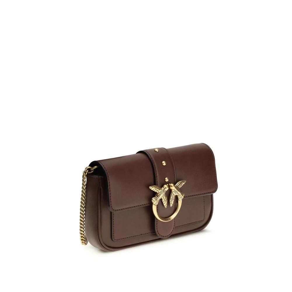 PINKO Braune Kalbsleder Bos Taurus Schultertasche by PINKO