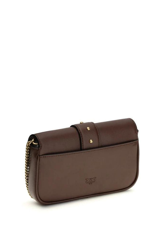 PINKO Braune Kalbsleder Bos Taurus Schultertasche by PINKO