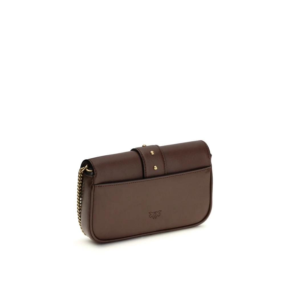 PINKO Braune Kalbsleder Bos Taurus Schultertasche by PINKO