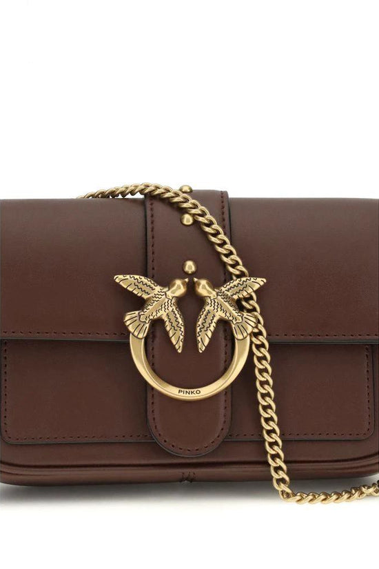 PINKO Braune Kalbsleder Bos Taurus Schultertasche by PINKO