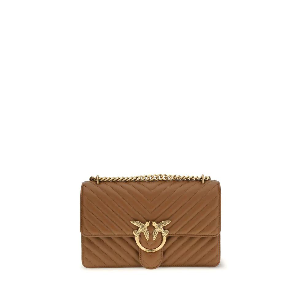 PINKO Braune Kalbsleder Bos Taurus Schultertasche by PINKO
