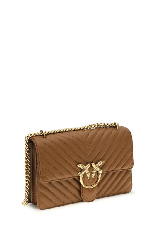 PINKO Braune Kalbsleder Bos Taurus Schultertasche by PINKO