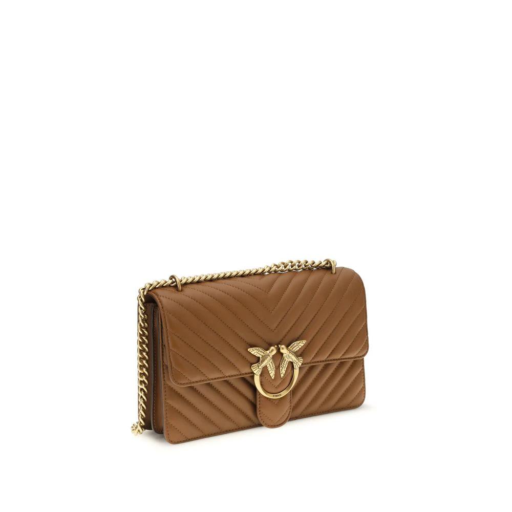 PINKO Braune Kalbsleder Bos Taurus Schultertasche by PINKO