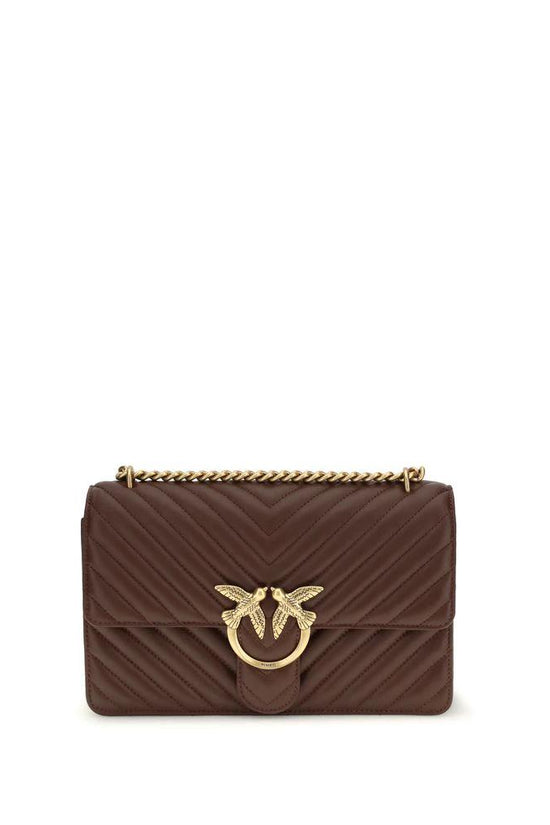 PINKO Braune Kalbsleder Bos Taurus Schultertasche by PINKO