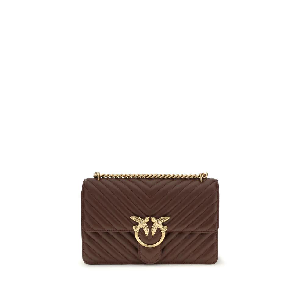 PINKO Braune Kalbsleder Bos Taurus Schultertasche by PINKO