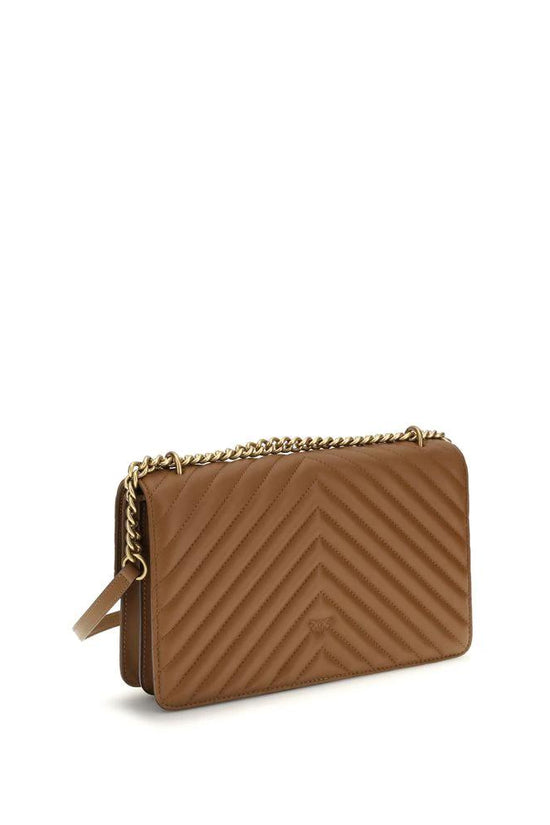 PINKO Braune Kalbsleder Bos Taurus Schultertasche by PINKO