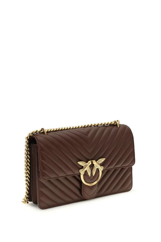 PINKO Braune Kalbsleder Bos Taurus Schultertasche by PINKO