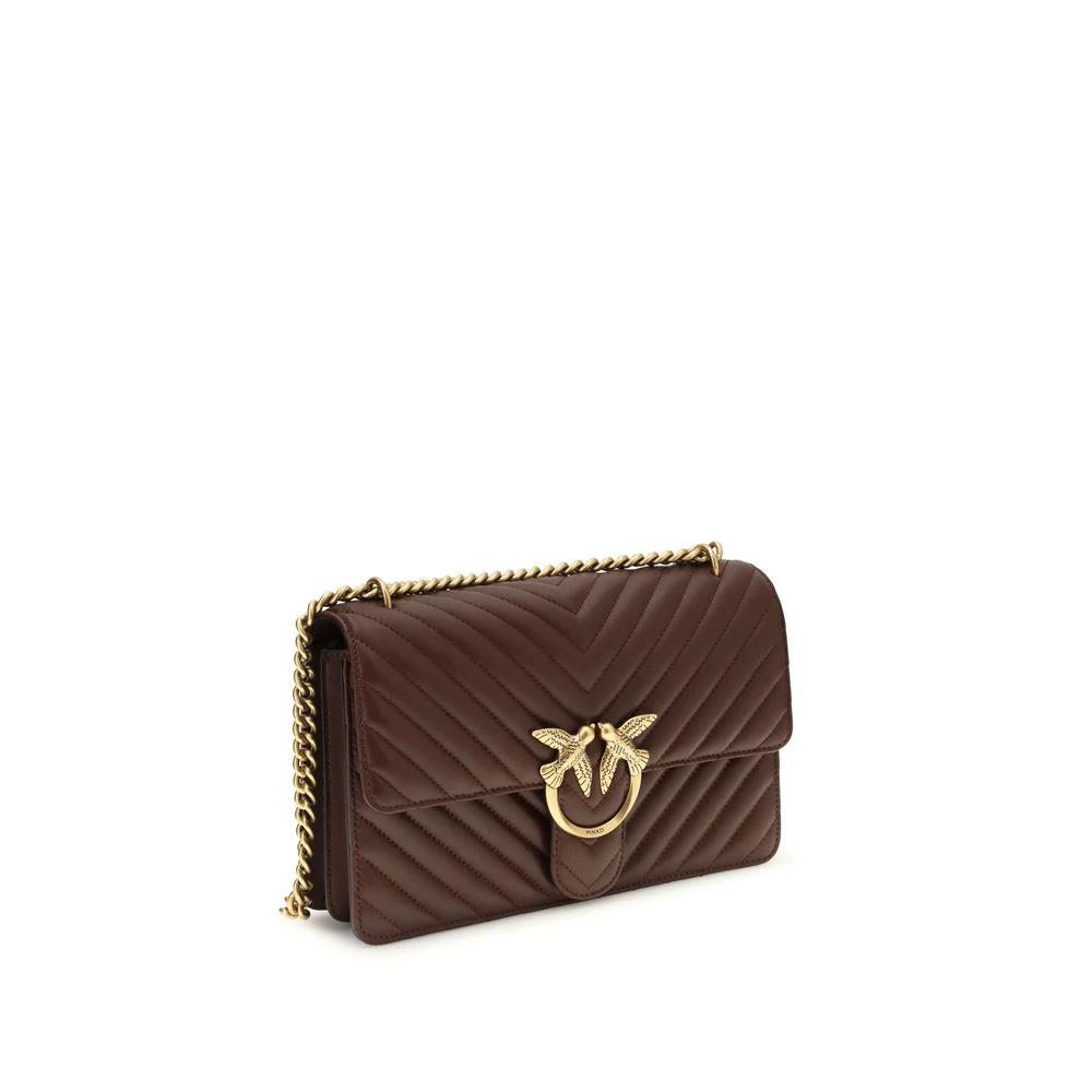 PINKO Braune Kalbsleder Bos Taurus Schultertasche by PINKO