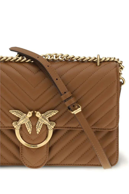 PINKO Braune Kalbsleder Bos Taurus Schultertasche by PINKO