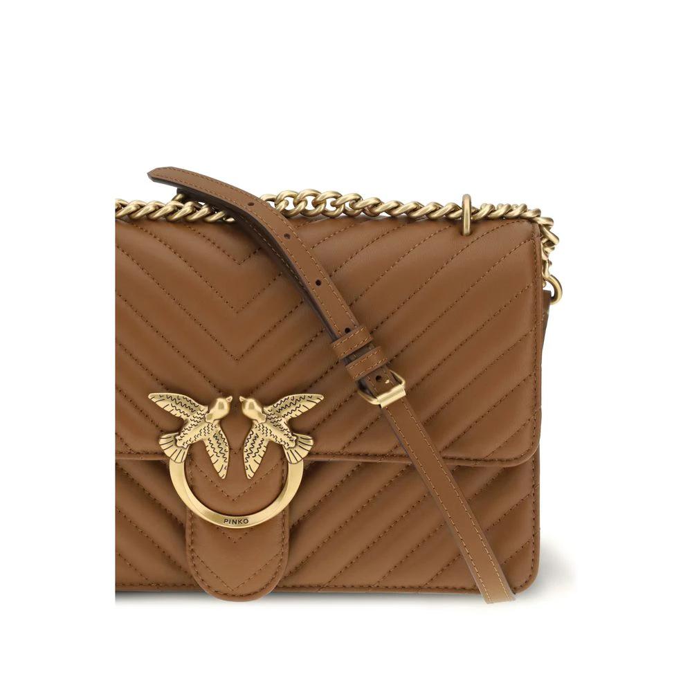 PINKO Braune Kalbsleder Bos Taurus Schultertasche by PINKO