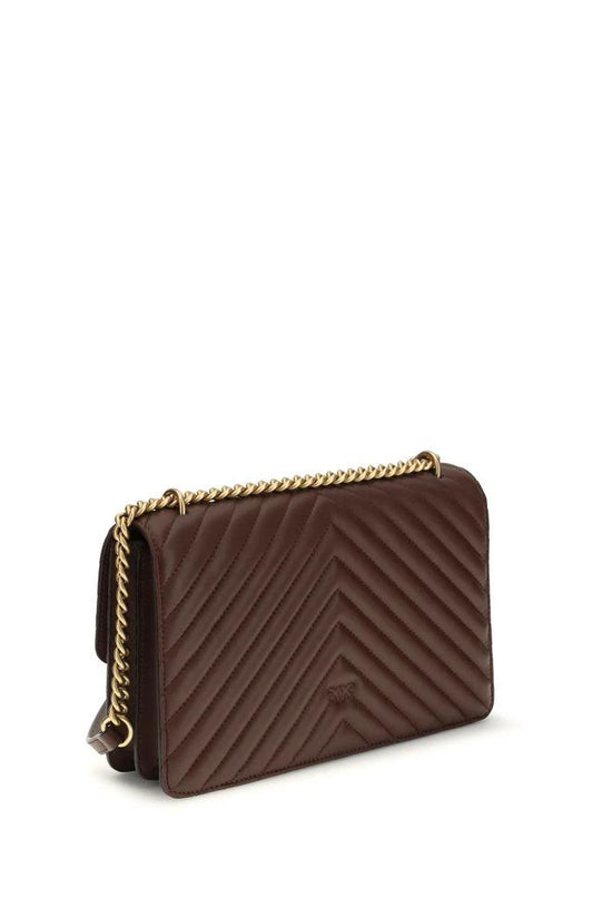 PINKO Braune Kalbsleder Bos Taurus Schultertasche by PINKO