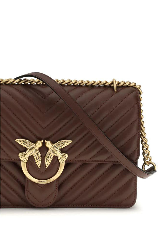 PINKO Braune Kalbsleder Bos Taurus Schultertasche by PINKO