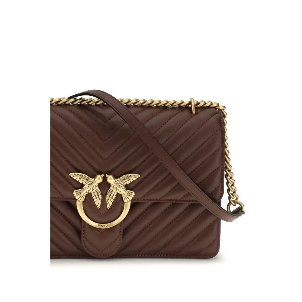PINKO Braune Kalbsleder Bos Taurus Schultertasche by PINKO