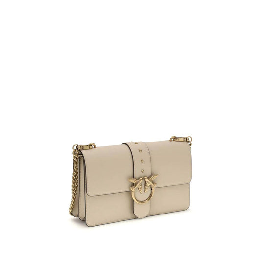 PINKO Beige Calf Leather Bos Taurus Schultertasche by PINKO