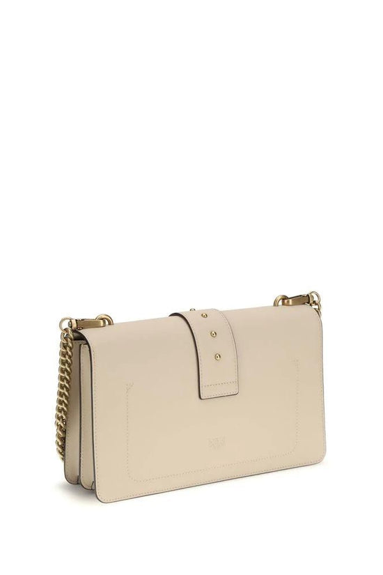 PINKO Beige Calf Leather Bos Taurus Schultertasche by PINKO