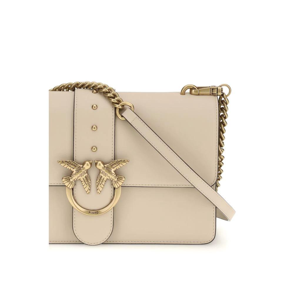 PINKO Beige Calf Leather Bos Taurus Schultertasche by PINKO
