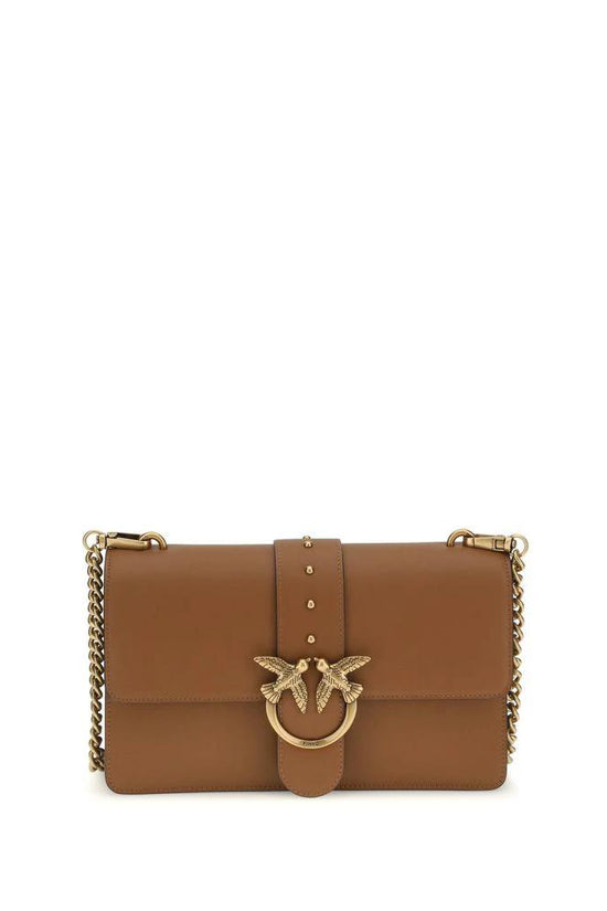 PINKO Braune Kalbsleder Bos Taurus Schultertasche by PINKO