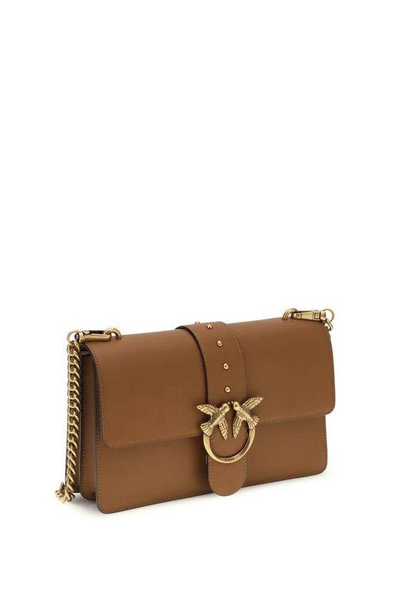 PINKO Braune Kalbsleder Bos Taurus Schultertasche by PINKO