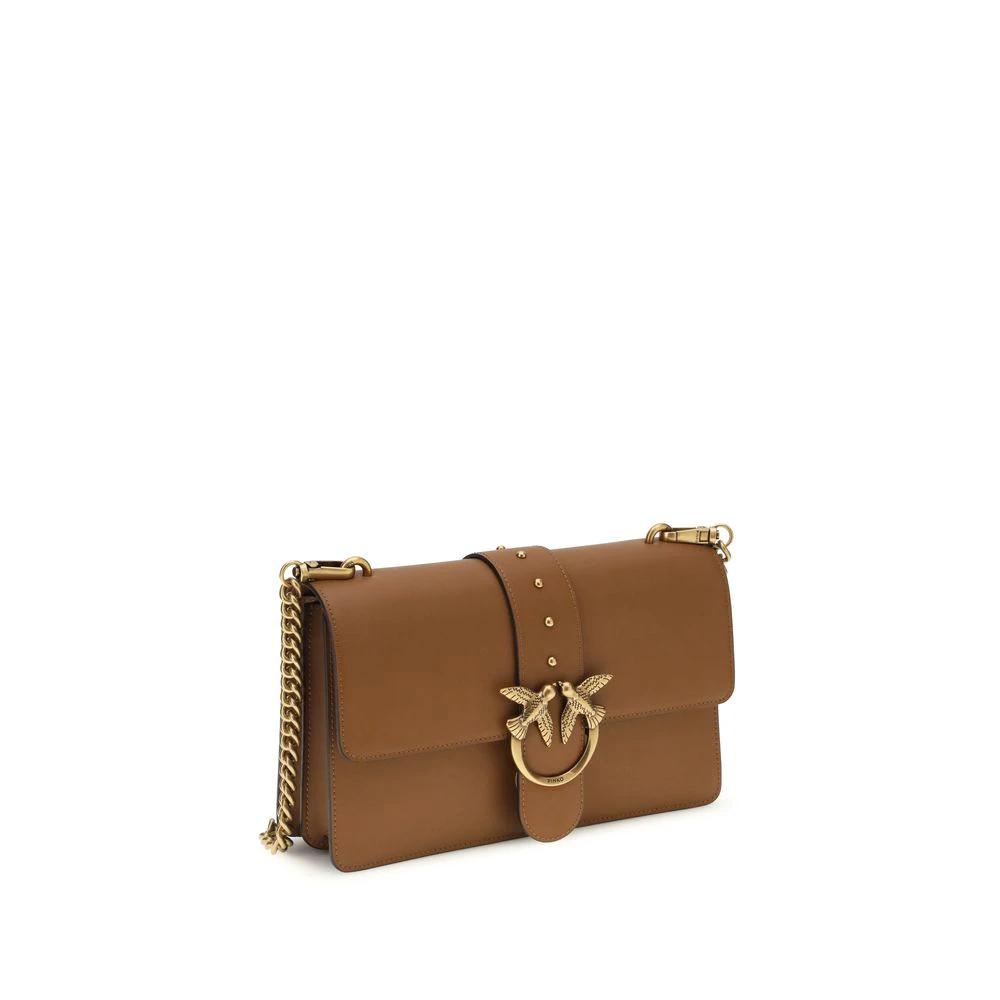 PINKO Braune Kalbsleder Bos Taurus Schultertasche by PINKO