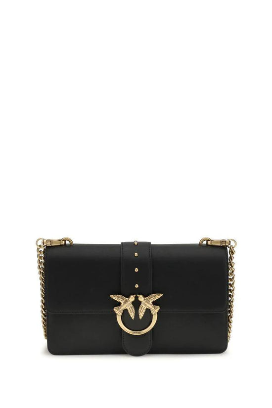PINKO Schwarze Kalbsleder Bos Taurus Schultertasche by PINKO